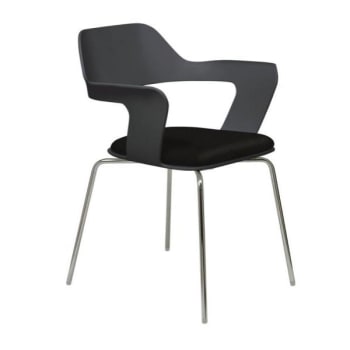 Kfi Seating Julep Stack Chair With Flex Shell, Black