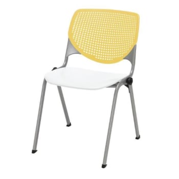 Image for Kfi Seating Kool Stack Chair, Yellow Back, White Seat from HD Supply