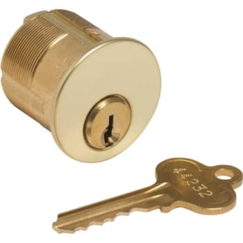 Image for Mortise Cylinder - 5-Pin Drilled 6 - Brass - Std Cam - Segal 9 - Kd - 1-1/8 from HD Supply
