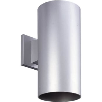 Image for Progress Lighting LED Cylinder One-Light Metallic Gray Wall Fixture from HD Supply