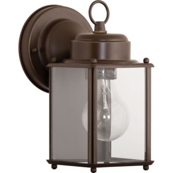 Progress Lighting Flat Glass Lantern 4.56 x 8.63 in. 1-Light Outdoor Lantern (Antique Bronze)