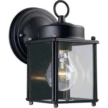 Image for Progress Lighting Flat Glass Lantern 4.56 X 8.63 In. 1-Light Outdoor Lantern (Black) from HD Supply