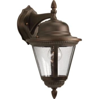 Progress Lighting Westport 9 x 16 in. 1-Light Outdoor Lantern (Clear Seeded) (Antique Bronze)