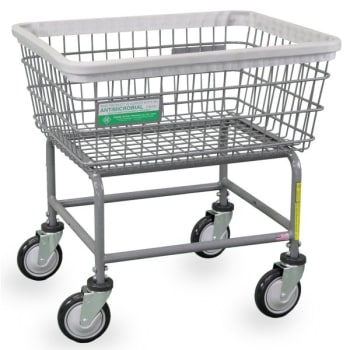R&b Wire Products Antimicrobial Wire Laundry Utility Cart, 2.5 Bushel