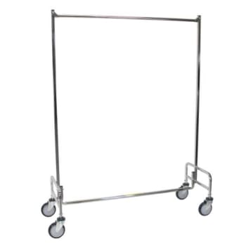 R&b Wire Products Single Pole Rolling Garment Rack, 60 Inches