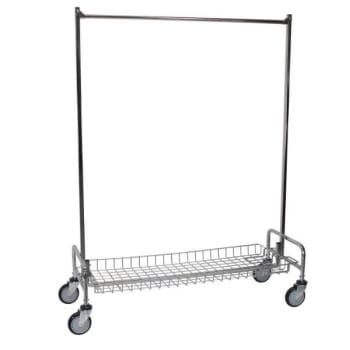 R&b Wire Products Single Pole Rolling Garment Rack, 72 Inches
