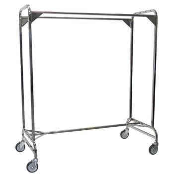 R&b Wire Products Double Pole Rolling Garment Rack, 72 Inches