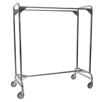 R&b Wire Products Double Pole Rolling Garment Rack, 72 Inches