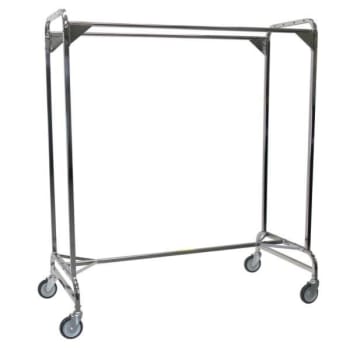 R&b Wire Products Double Pole Rolling Garment Rack, 60 Inches