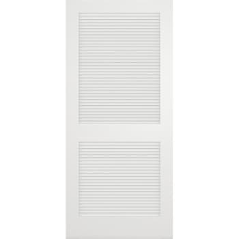 24 x 80 in. 1-3/8 in. Thick Solid Core Louver Door (Primed White)