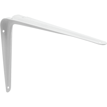 Image for White Enamel 5" X 6" Stamped Steel Shelf Brackets, Pack Of 2 from HD Supply