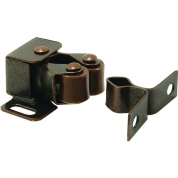 Image for Steel 1-1/4" Bronze Cabinet Door Catch, Spring-loaded, Double Pole from HD Supply