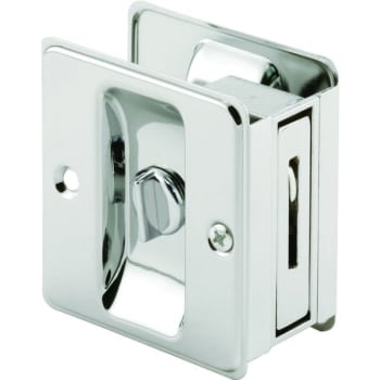 Image for Chrome Plated Pocket Door Privacy Lock With Pull from HD Supply