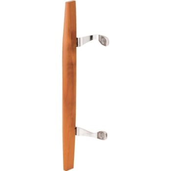 Image for Chrome Diecast Sliding Glass Door Pull, Wood Handle from HD Supply