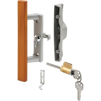 Image for Wood Pull Keyed Aluminum Diecast Viking Sliding Door Handle Set from HD Supply