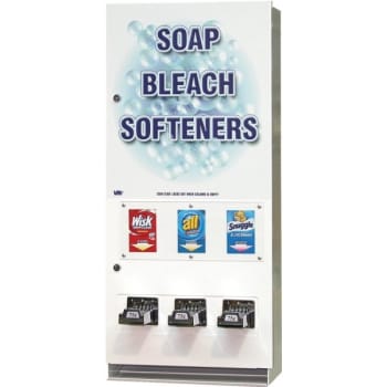 Image for Vendrite 3 Column White/Blue Coin-Operated Soap Vending Machine from HD Supply