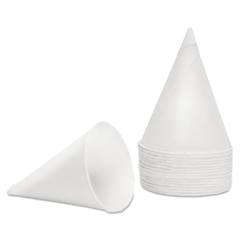 Image for Konie 4.5 Oz White Rolled Rim Poly Bagged Paper Cone Cup Pack Of 5,000 from HD Supply