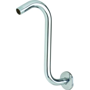 Generic Brass S-Shaped .5 MIP x 8 in Shower Arm/Flange (Chrome)