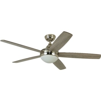 Seasons® 52 in. 5-Blade Tri-Mount LED Ceiling Fan w/ Light (Brushed Nickel)