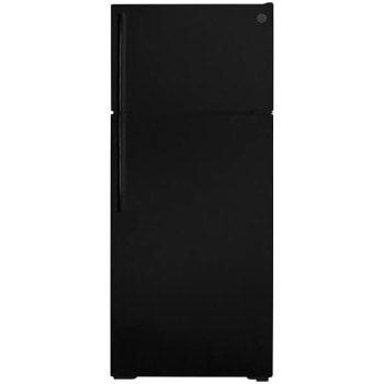 Ge® Energy Star® 17.5 Cu. Ft. Top-Freezer Black Refrigerator