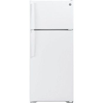 Ge® 18 Cu. Ft. Top Freezer Refrigerator W/ Glass Shelves (White)