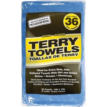 Image for Maintenance Warehouse® Terry Cloth Cleaning Towel (36-Bag) (Blue) from HD Supply