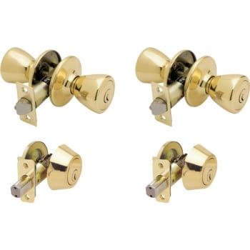 Ultra Hardware® Rittenhouse Entry And Deadbolt Combo, Brass, Package Of 2