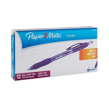 Image for Paper Mate® Profile® Purple Bold Retractable Ballpoint Pen Pack Of 12 from HD Supply