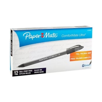 Image for Paper Mate® Comfortmate Black Medium Ultra Ballpoint Stick Pen Pack Of 12 from HD Supply