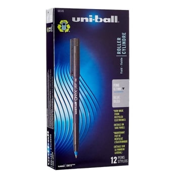 Image for Uni-Ball® Onyx 0.7 Mm Blue Fine Point Rollerball Pen, Package Of 12 from HD Supply