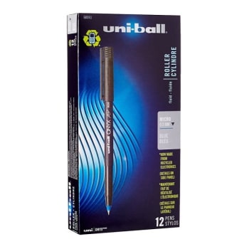 Uni-Ball® Onyx 0.5 MM Blue Micro Point Rollerball Pen, Package Of 12