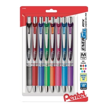 Energel® Pentel® 0.7mm Rtx Assorted Colors Medium Point Pen, Package Of 8
