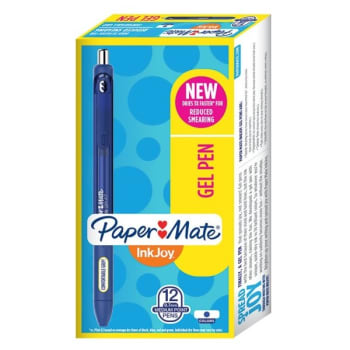 Image for Paper Mate® Inkjoy® 0.7 Mm Blue Medium Point Gel Pen Pack Of 12 from HD Supply
