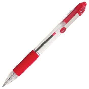 Image for Zebra® Z-Grip® 1.0 MM Red Medium Retractable Ballpoint Pen, Pack Of 12 from HD Supply