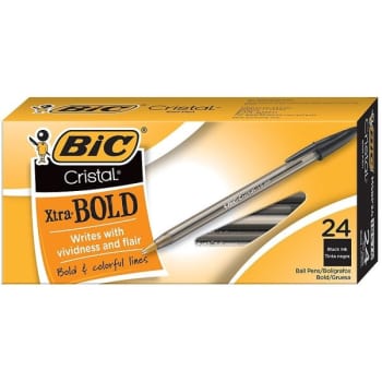 BIC® Cristal® 1.6 MM Black Extra Bold Ballpoint Pen Package Of 24