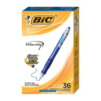 Image for Bic® Velocity® 1.0 Mm Blue Medium Retractable Ballpoint Pen Package Of 36 from HD Supply