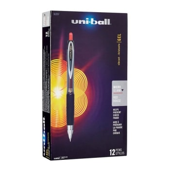 Image for Uni-Ball® Red Micro Point 207 Retractable Fraud Prevention Gel Pen, Pack Of 12 from HD Supply