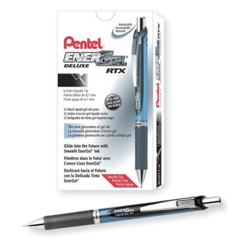 Image for Energel® Pentel® 0.7mm RTX Black Needle Point Deluxe Retractable Pen Pack Of 12 from HD Supply