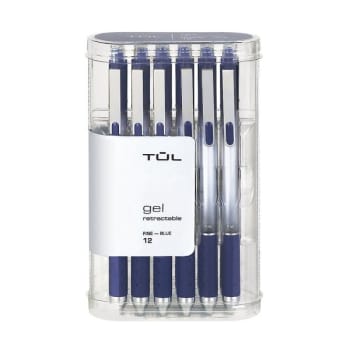 TUL® 0.5 MM Blue Fine Point Retractable Gel Pen, Package Of 12