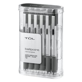 Image for Tul® 1.0 Mm Black Medium Bp3 Retractable Ballpoint Pen, Package Of 12 from HD Supply