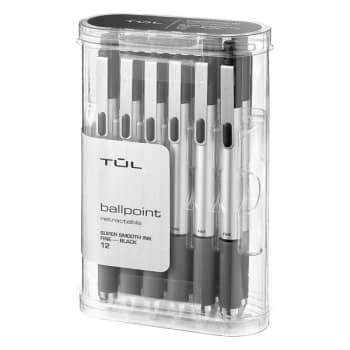 TUL® 0.8 MM Black Fine BP3 Retractable Ballpoint Pen, Package Of 12