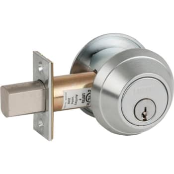 Image for Schlage B600 1-Way 6-Pin C Keyway Standard Keyed Deadbolt w/ Interior Blank Plate (Satin Chrome) from HD Supply