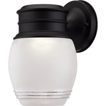 Image for 5.5 in 5 Watt Outdoor LED Wall Lantern Frost and Clear Glass (Black) from HD Supply
