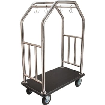 Image for Stainless Steel Estate Series Bellman's Cart Black Deck from HD Supply