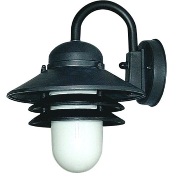 11 in 11 Watt LED Wall Lantern Non-Corrosive Resin White Acrylic Lens (Black)