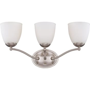 Image for SATCO® Frosted Glass 21 in 3-Light Vanity Light Fixture (Brushed Nickel) from HD Supply