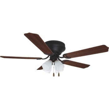 Image for Litex Brilliante 52 in Hugger-Mount Ceiling Fan w/ Glass (Rubbed Bronze) from HD Supply