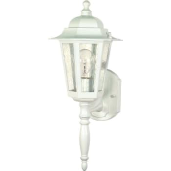 Nuvo Lighting® Cornerstone 7 x 18 in. Seeded Glass 1-Light Outdoor Lantern (White)