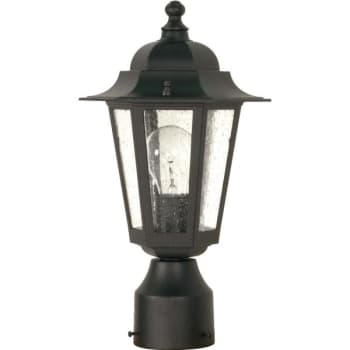 NUVO Lighting® Cornerstone Outdoor Post Top Fixture, Textured Black, Seed Glass