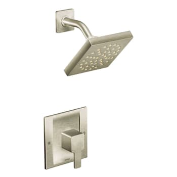 Moen 90 Degree Brushed Nickel Posi-Temp 1-Handle 1.75 GPM Eco Performance Rainshower Shower Trim Kit